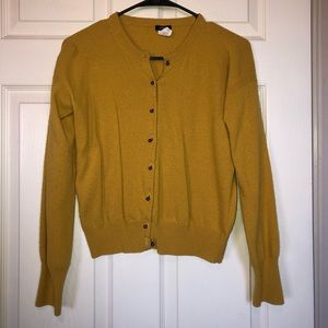 J. Crew mustard yellow cardigan